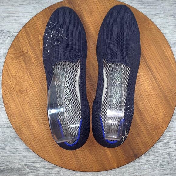 Rothys Pisces Zodiac Loafers Size 8.5 Dark Blue Silver Threading Slip On Round main image 11